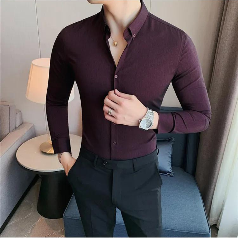 Camisa Social Slim Fit Masculina - Essencial Estilo EE055