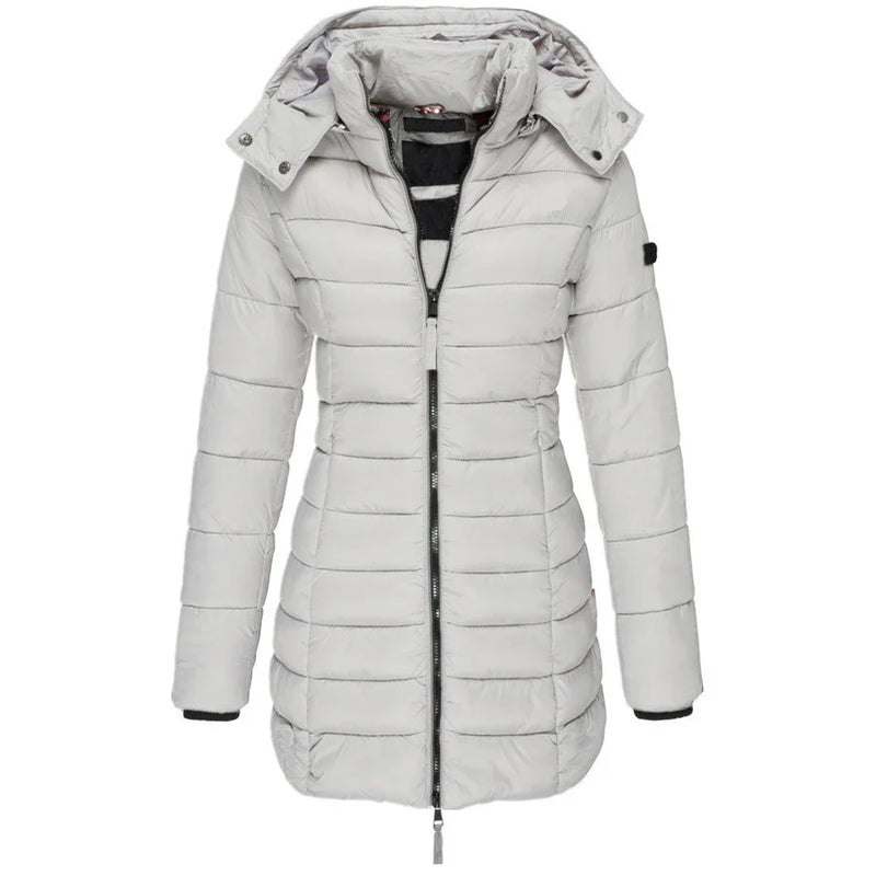 Casaco Feminino de Inverno com Capuz e Zíper - Acolhedor, Elegante e Leve - (Promoção de Inverno 2025)