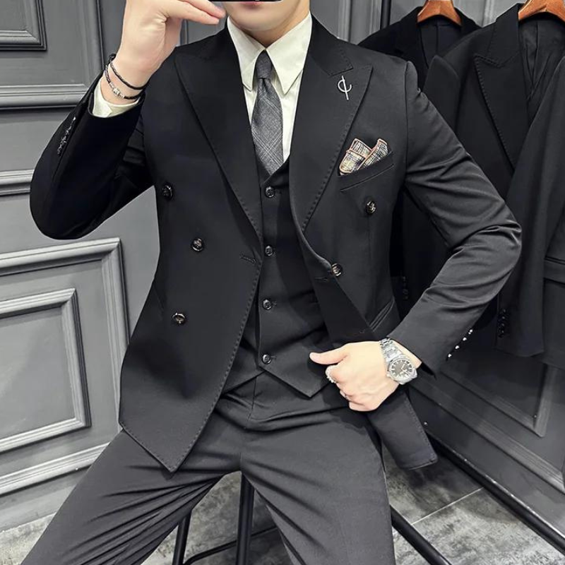 Terno Masculino Transpassado Formal Maximus Paletó + Colete + Calça