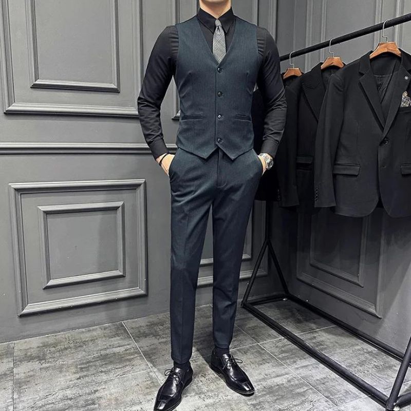 Terno Masculino Transpassado Formal Maximus Paletó + Colete + Calça