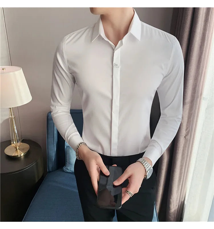 Camisa Social Slim Fit Masculina - Essencial Estilo EE033