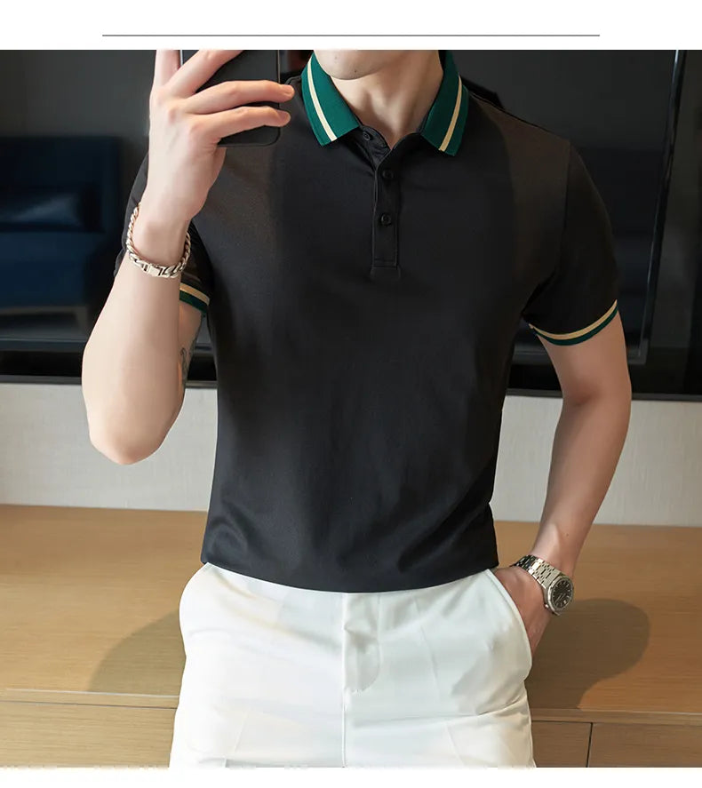 Camisa Polo Masculina de Tricot Essencial Estilo EE039