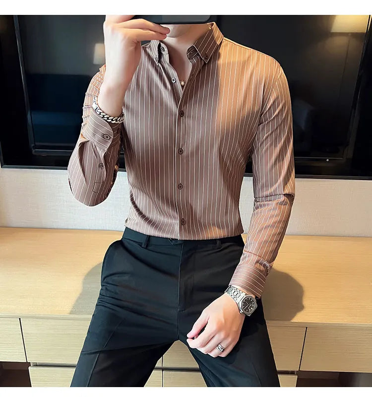 Camisa Social Slim Fit Masculina - Essencial Estilo EE008