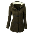 Casaco Feminino Básico com Capuz e Zíper - Sobretudo Casual para Outono/Inverno - (Promoção de Inverno 2025)