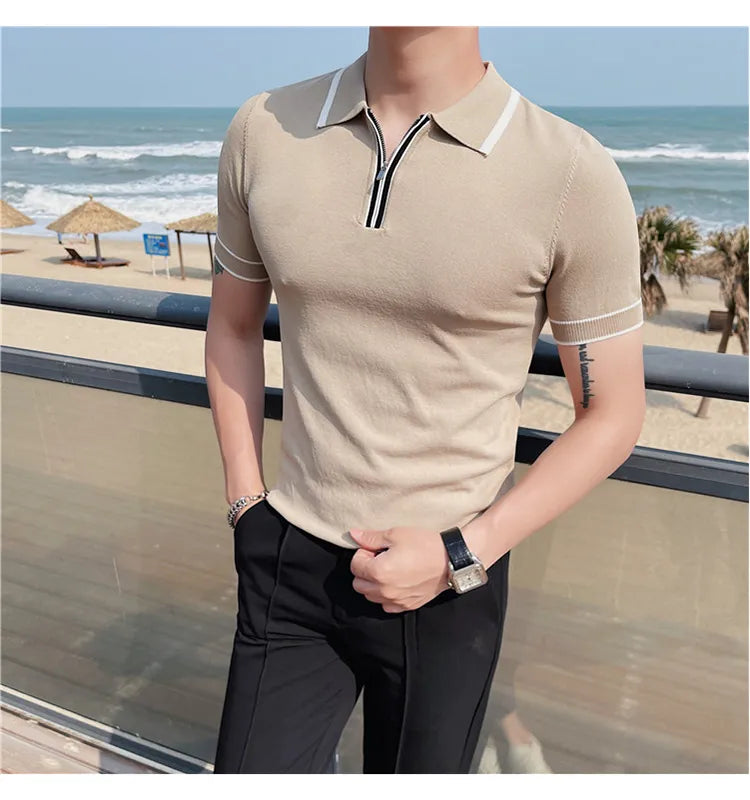 Camisa Polo Masculina de Tricot Essencial Estilo EE036