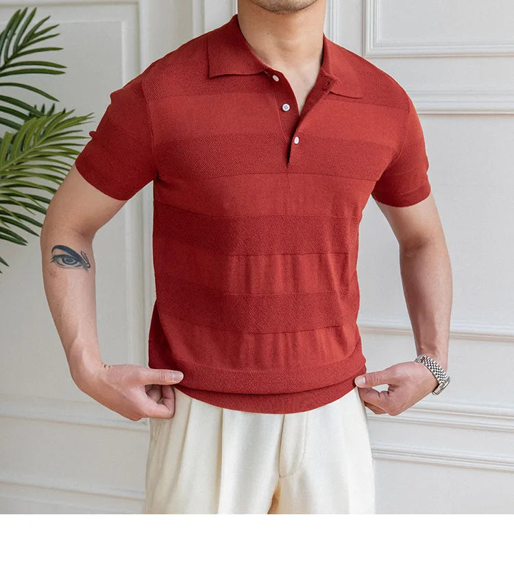 Camisa Polo Masculina de Tricot Essencial Estilo EE086