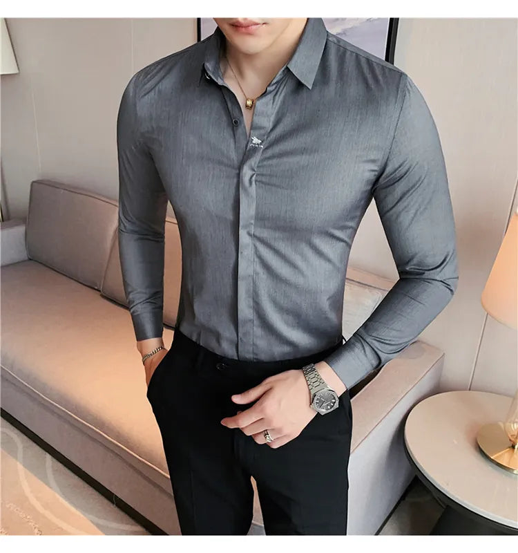 Camisa Social Slim Fit Masculina - Essencial Estilo EE033