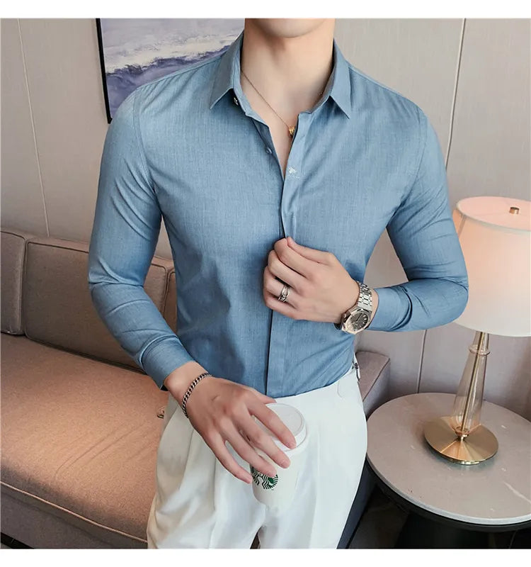 Camisa Social Slim Fit Masculina - Essencial Estilo EE033