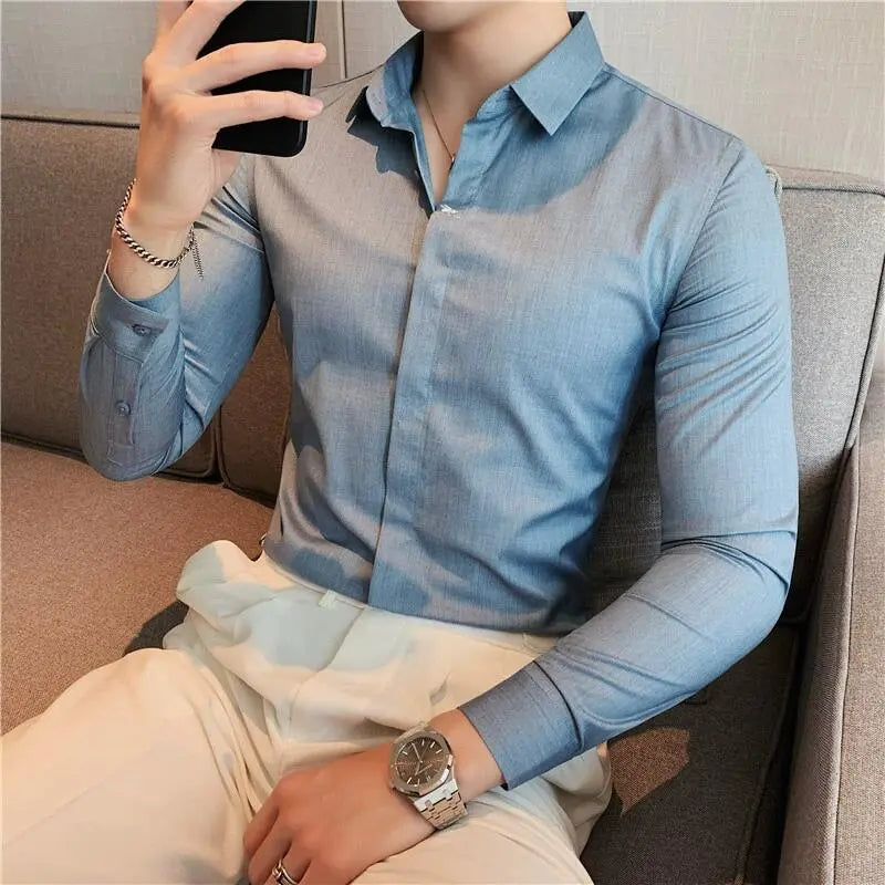 Camisa Social Slim Fit Masculina - Essencial Estilo EE033