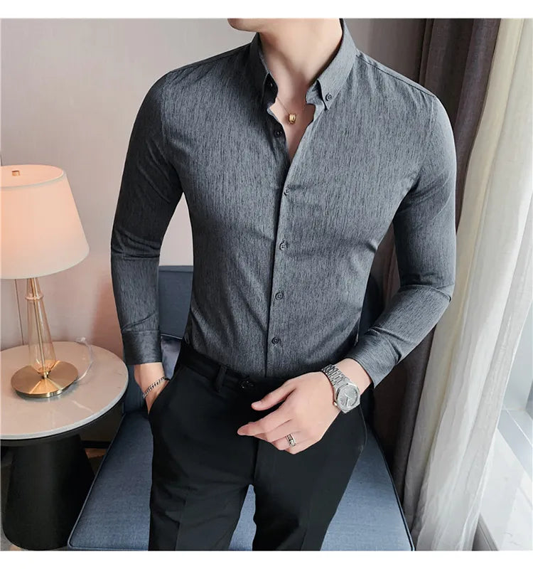 Camisa Social Slim Fit Masculina - Essencial Estilo EE055