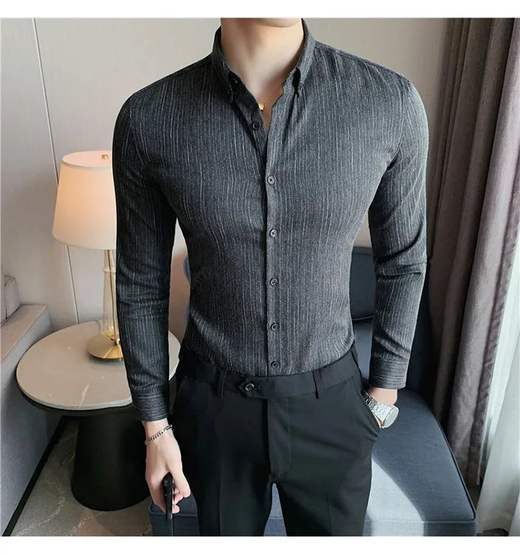 Camisa Social Slim Fit Masculina - Essencial Estilo EE058