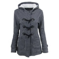 Casaco Feminino Básico com Capuz e Zíper - Sobretudo Casual para Outono/Inverno - (Promoção de Inverno 2025)