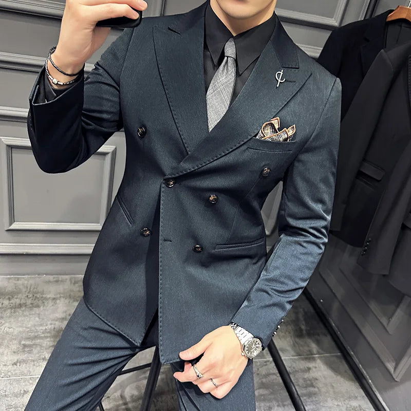 Terno Masculino Transpassado Formal Maximus Paletó + Colete + Calça