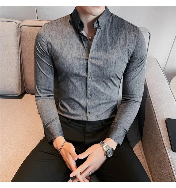 Camisa Social Slim Fit Masculina - Essencial Estilo EE055