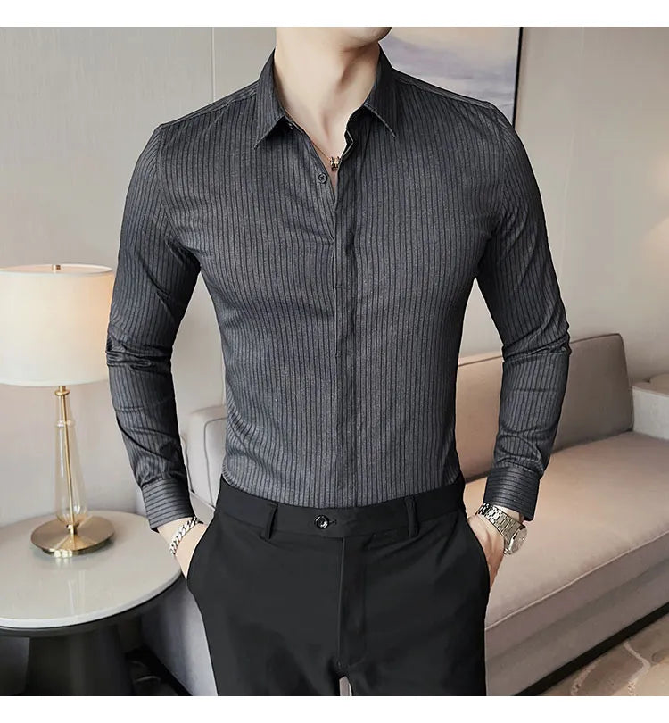 Camisa Social Slim Fit Masculina - Essencial Estilo EE039