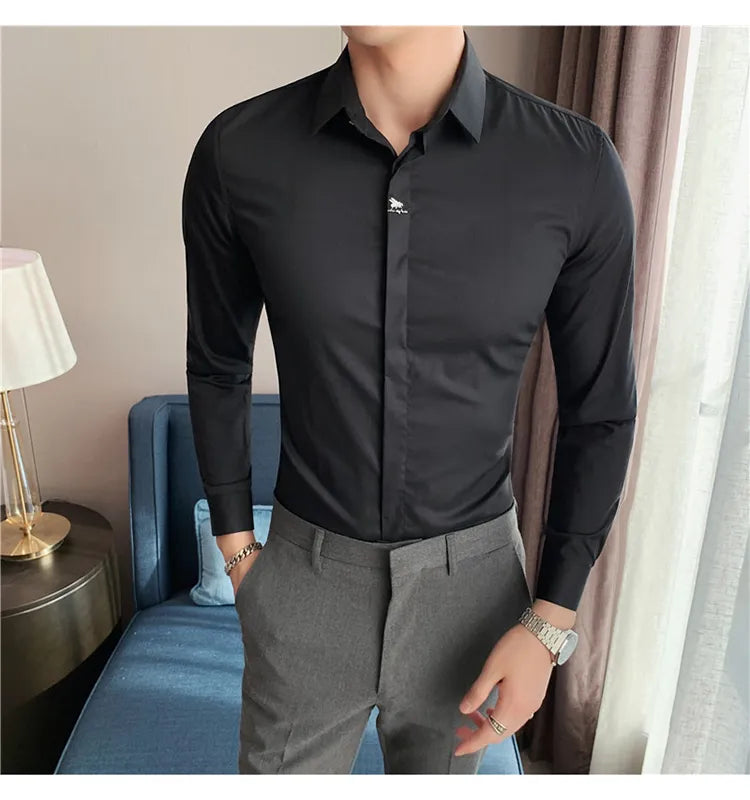 Camisa Social Slim Fit Masculina - Essencial Estilo EE033