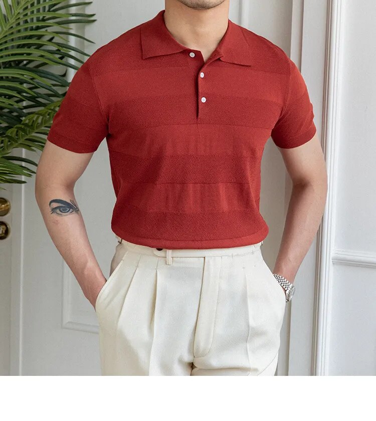 Camisa Polo Masculina de Tricot Essencial Estilo EE086