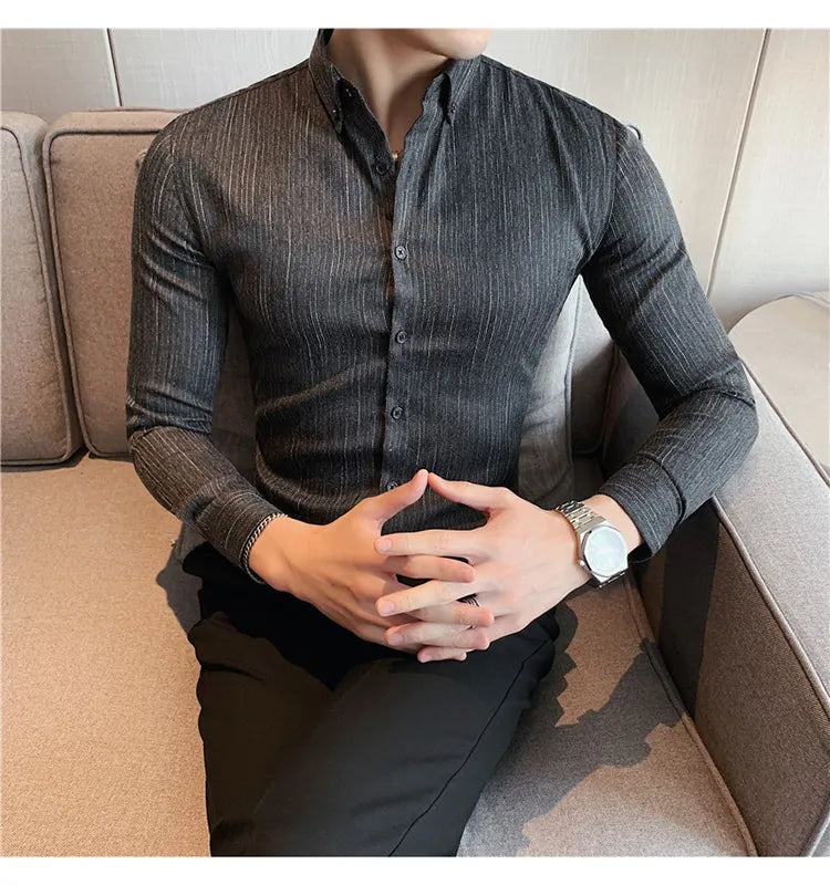 Camisa Social Slim Fit Masculina - Essencial Estilo EE058