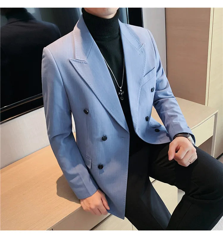 Blazer Masculino Abotoamento Duplo Elegante - Essencial Estilo EE044