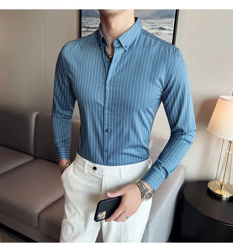 Camisa Social Slim Fit Masculina - Essencial Estilo EE008