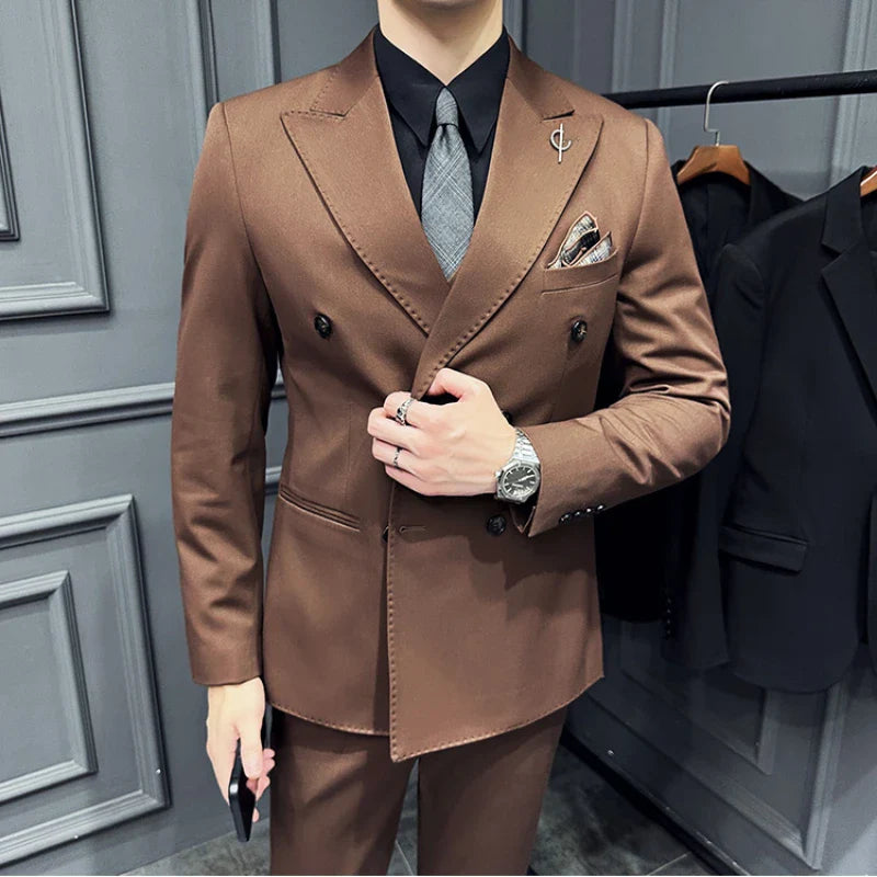 Terno Masculino Transpassado Formal Maximus Paletó + Colete + Calça
