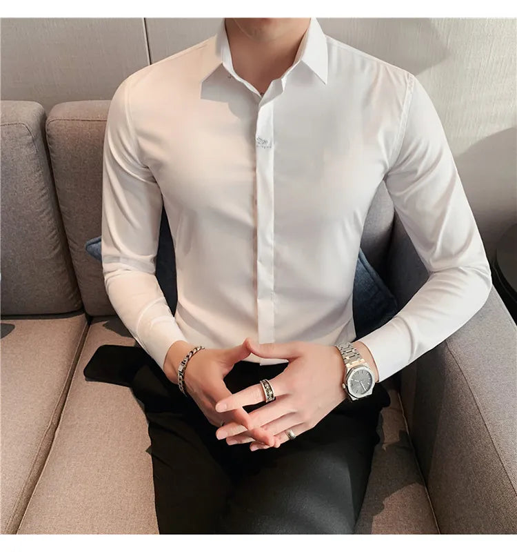 Camisa Social Slim Fit Masculina - Essencial Estilo EE033