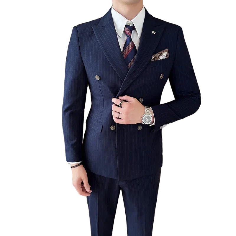 Terno Masculino Transpassado Listrado Luxury Maximus Paletó + Colete + Calça