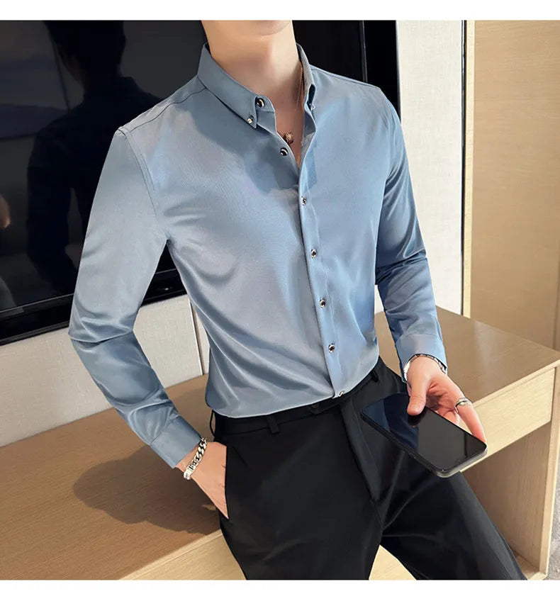 Camisa Social Slim Fit Masculina - Essencial Estilo EE069