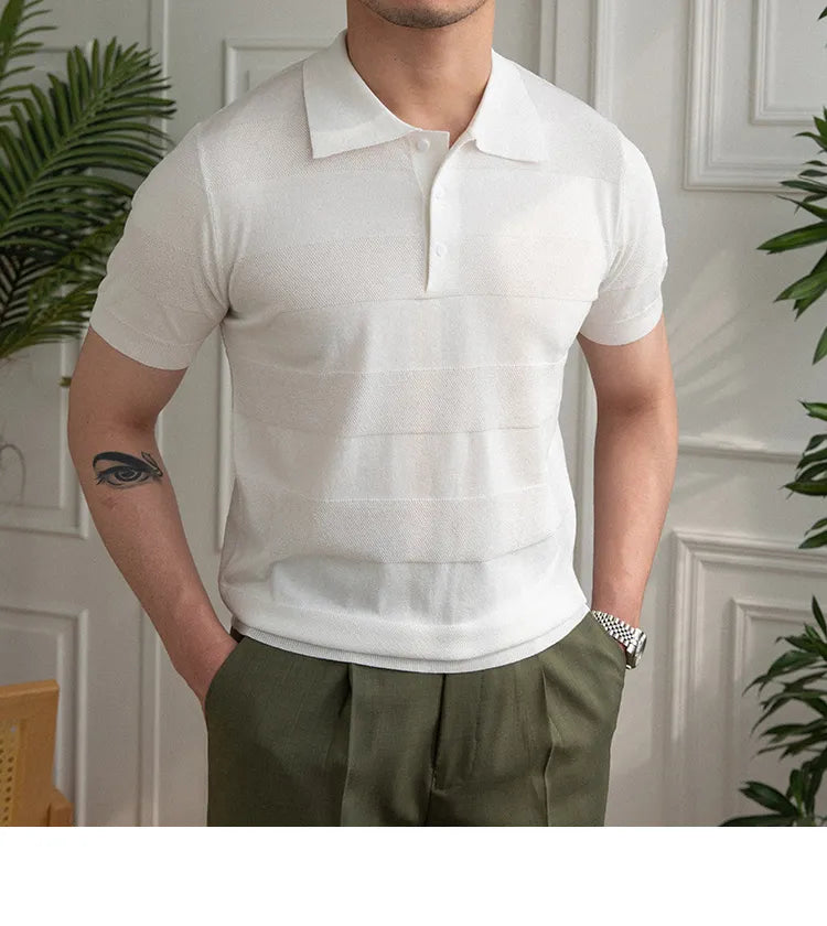 Camisa Polo Masculina de Tricot Essencial Estilo EE086